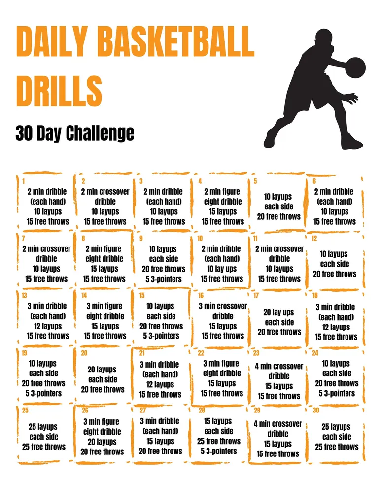Professional basketball training plan for beginners featuring ball handling and shooting drills